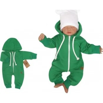 Z&Z Dětský teplákový overálek s kapucí, zelený, vel. 68 - 68 (3-6m)