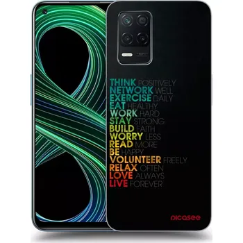Pouzdro na mobilní telefon Picasee silikonový černý obal pro Realme 8 5G - Motto života