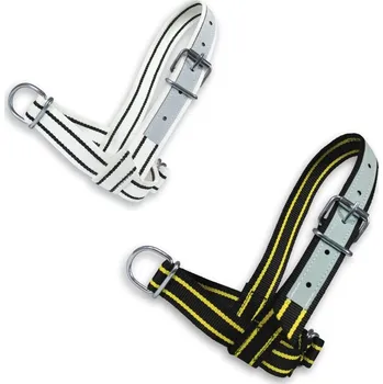 Ohlávka pro telata, vel. XS nastavitelná, kožená výztuž, s D-kroužkem, černá, žlutý proužek