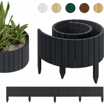 Zahradní obrubník ZAHRADNÍ PALISÁDA dřevěný oplocení 200 x 10 cm Antracitová be4nature