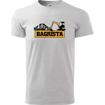 Pánské tričko Nejlepší bagrista minibagr - Triko extra velké (5-8XL) - 8XL ( Světlešedý Melír )