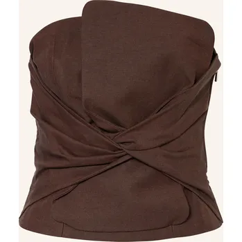 Comma Dámský Off-Shoulder Top Se Lnem, tmavě hnědá, 40