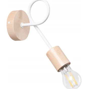 Nástěnné svítidlo Nástěnné svítidlo EMBER bílé, bílé/přírodní dřevo, minimalistická lampa