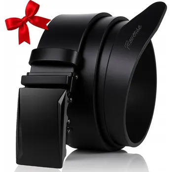 Opasek Pánský kožený Pásek AUTOMATIC, elegantní opasek ke kalhotám , černý, 95 cm