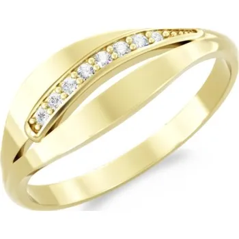 Prsten Couple, Elegantní prsten Ignis, žluté zlato se zirkony, vel. 52, prům. 16.6 mm, 585-66-1-0333.0Z00.0.52.001