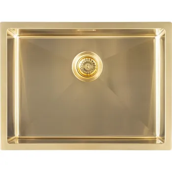 Umyvadlo Sapho ZENITH nerezový dřez 60x45cm, zlato mat ZN6045Z
