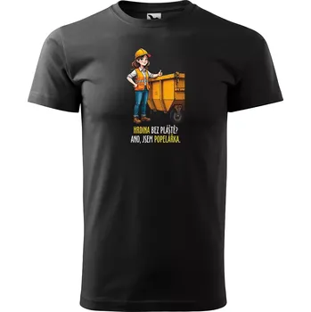 Pánské oblečení Sablio Tričko s potiskem Ano, jsem popelářka - černé S