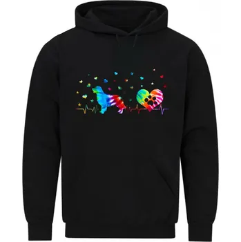 Pánská mikina Pánská mikina Barevný Kardiogram a Zlatý Retrívr (Velikost: 5XL, Barva: Černá)