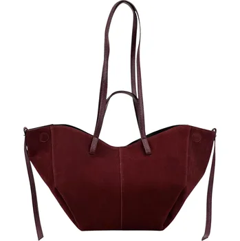 Kabelka Velká kabelka z broušené kůže 650-c Itálie barva: červená-bordó