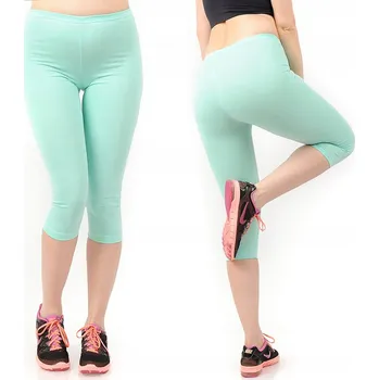 Dámské legíny Dámské 3/4 bavlna legíny, Capri kalhoty, Krátké legíny Polské máta 6XL