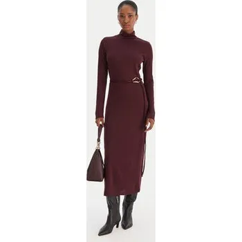 Dámské šaty Vero Moda Úpletové šaty Louisa 10336207 Bordó Loose Fit XS