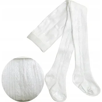 128-134 Bavlněné Punčocháče copánkový žebrovaný vzor Noviti RB011 ECRU (krémová)