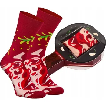 Pánské ponožky Rainbow Socks Ponožky Steak Box Bornpol červené, velikost 41-46