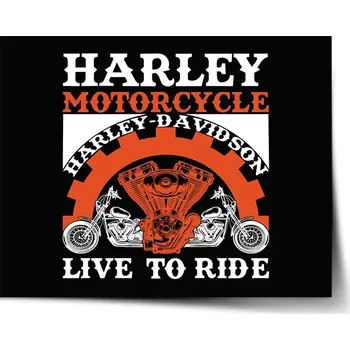 Plakát Sablio Plakát Harley-Davidson Live to ride - 60x40 cm
