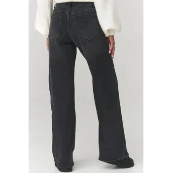 Dámské baggy džíny Makadamia C26 - černé, široké nohavice Černá XL