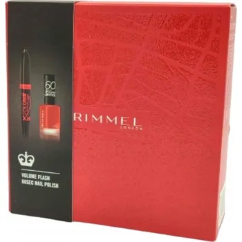 Kosmetická sada RIMMEL sada KOSMETIKY červený LAK černá ŘASENKA zapečetěno