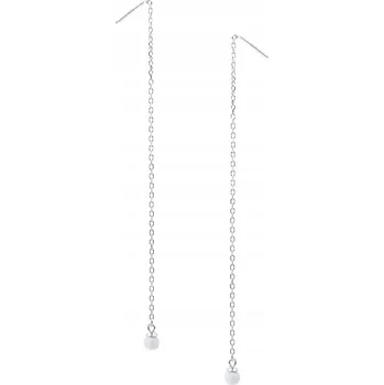 Náušnice Stříbrné náušnice 925 Bílý Opál provlékací