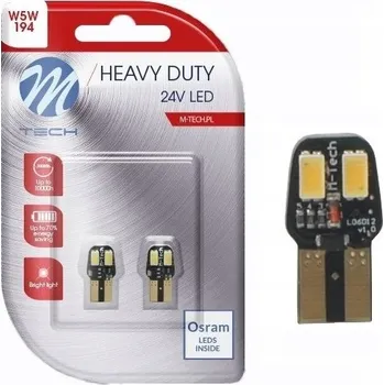 Autožárovka Žárovky M-Tech HEAVY DUTY 24V LED W5W 2 W 2 ks