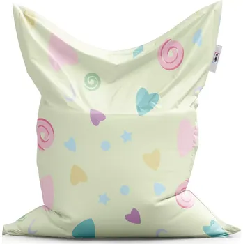 Sedací pytel Sablio Sedací vak Classic Srdíčka a spirály XL - 150x100 cm