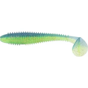 Rybářský háček 6ks - Gumová Nástraha Keitech FAT Swing Impact 3,8" 9,6cm 8,5gr Lime/Blue