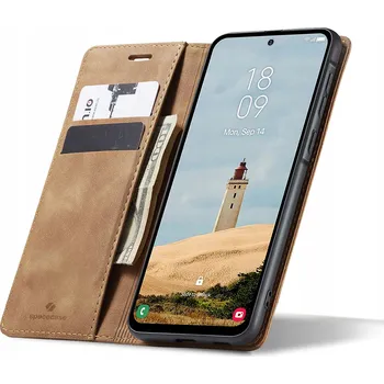 Pouzdro na mobilní telefon Pouzdro s klopou Spacecase pro Samsung Galaxy A36, hnědé