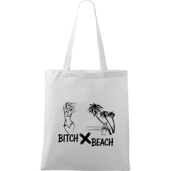 Anglický slovníček - Bitch Beach - Taška bavlněná - 42 x 38 cm ( Bílá )
