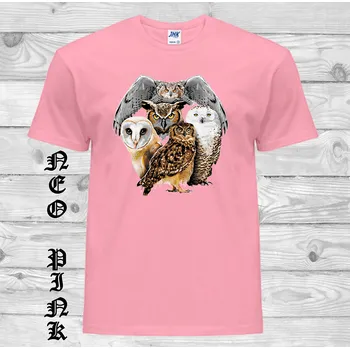 panske-levne-bavlnene-tricko-digi-potisk-sovy Barva: Pink neo - matně růžová, velikost: XXL