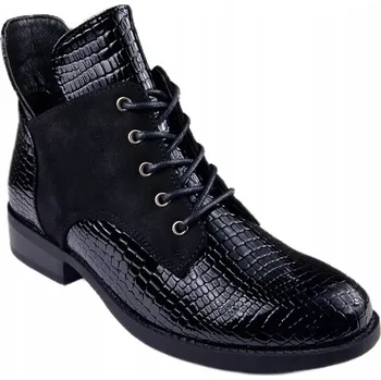 Dámská zimní obuv Černé ploché kotníkové boty VINCEZA 16477 vel. 36