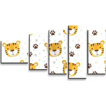 Obraz Sablio Obraz - 5-dílný Tygřík - 100x60 cm
