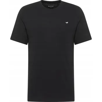 Pánské tričko Mustang Style Alex Black Basic Bavlna Bílé Logo 4XL