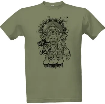 Tričko s potiskem Cop pig blk pánské