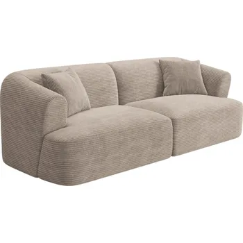 Pohovka Cosmopolitan Design Béžová manšestrová trojmístná pohovka Campi 220 cm