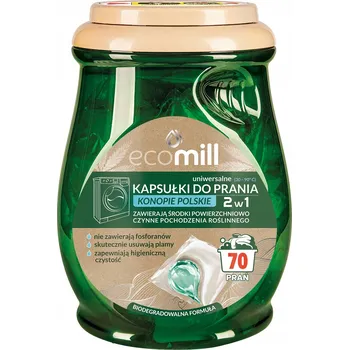 Prací prostředek ECOMILL Polské Hemp Universal prací Kapsle 2 v 1 70 ks