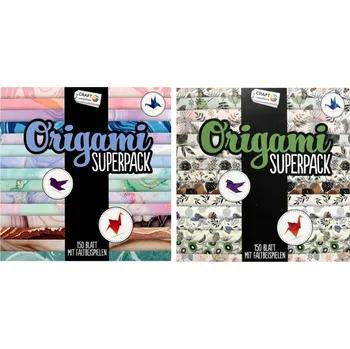 Barevný papír Creative Craft Group Papíry na origami 15 × 15 cm (300ks) mix barev