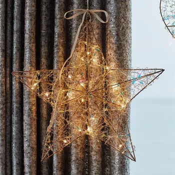 Lampička Sirius LED dekorace do interiéru Lily Star, zlatá, 40 x 40 cm, baterie zlato 20 x LED - Doprava zdarma