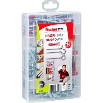 Hmoždinka fischer 544399 fischer Profi-Box - DuoPower 2K 544399 Dübel- und Schrauben-Sortiment, 70 St. | 544399