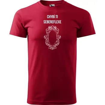 Pánské tričko Sablio Tričko s potiskem Chybí ti sebereflexe - červené 5XL