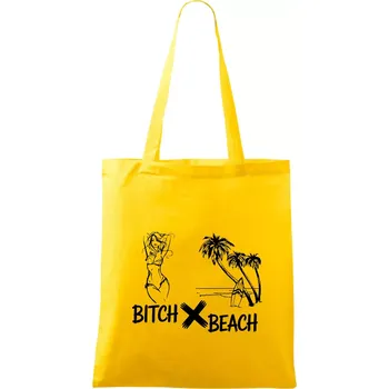 Anglický slovníček - Bitch Beach - Taška bavlněná - 42 x 38 cm ( Žlutá )