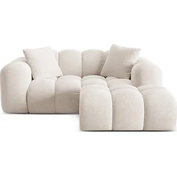 Pohovka Krémová žinylková rohová pohovka (pravý roh/s lenoškou) Treno – Cosmopolitan Design ID_1824132