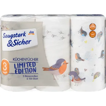 Utěrka Saugstark&Sicher kuchyňské role 3vrstvé 3x100, 300 útrž.