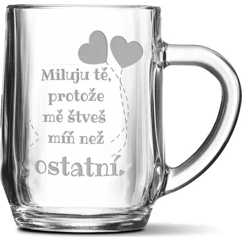 Sklenice Sablio Půllitr Miluju tě, protože mě štveš míň než ostatní: 0,5