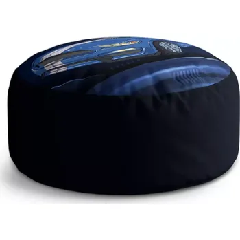 Taburet Sablio Taburet Circle Mustang Modré pozadí s pruhy: 38x48 cm