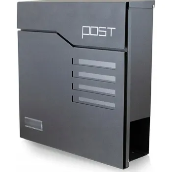 Poštovní schránka Šedá poštovní schránka Bituxx Poštovní schránka a držákem na noviny