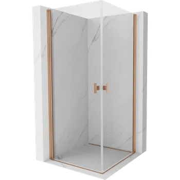 Mexen Mist-B Duo sprchová kabina otočná 100 x 100 cm, transparentní, kartáčovaná měď - 8A2-100-100-65-00 Sprchové kouty