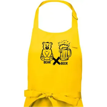 Kuchyňská zástěra Anglický slovníček - Bear Beer - Pánská zástěra na vaření - Univerzální velikost ( Žlutá )