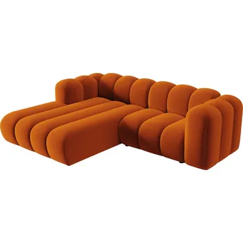 Pohovka Micadoni Sametová rohová pohovka Lupine 228 cm, levá