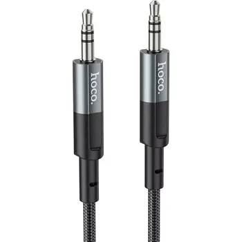 Audio kabel HOCO kabel AUX Jack 3,5 mm (samec) na Jack 3,5 mm (samec) UPA23 1 m kovově šedý