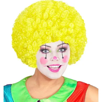 Karnevalová paruka PARUKA AFRO KLAUN ŽLUTÁ KUDRNATÉ VLASY KLAUN CIRKUS