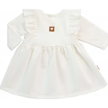 Kojenecké šaty Baby Nellys | Dětské teplákové šaty, tunika Vintage Love - krémové, vel. 86 - 56 (1-2m)