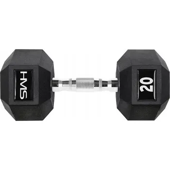 Potažené/pogumované činky s pevnou hmotností HMS 1x 20 kg